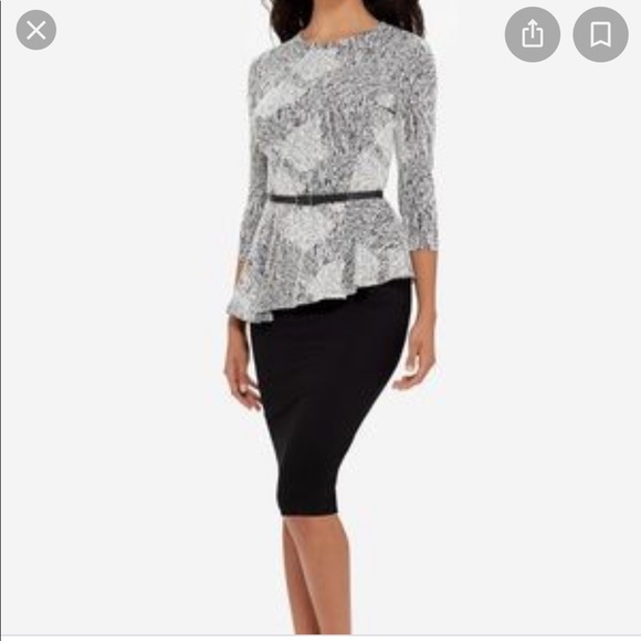 The Limited Eva Longoria b&w peplum dress size XL - Picture 1 of 3